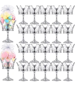 30 Pcs Fillable Crown with Pouch Crown Party Favors Decorations Fillable Silver - Picture 1 of 7