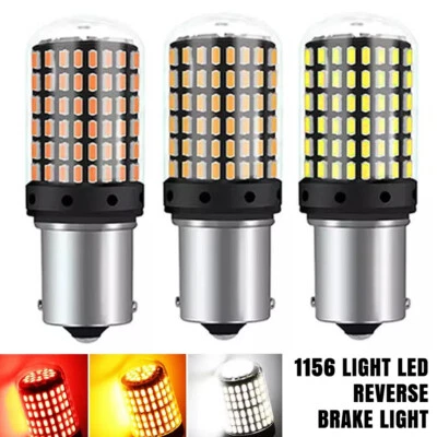 1-8 1156 382 144SMD PY21W LED Reverse Brake Light Turn Signal Lights Canbus Bulb - Image 1 of 4