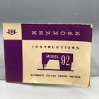 Vintage Kenmore Sewing Machine Instructions Manual Model 92