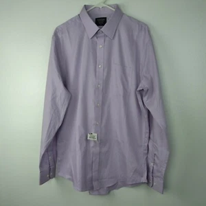 Nordstrom Mens Shop Shirt 17 Trim Fit Lavender Cotton Button Up - Picture 1 of 6