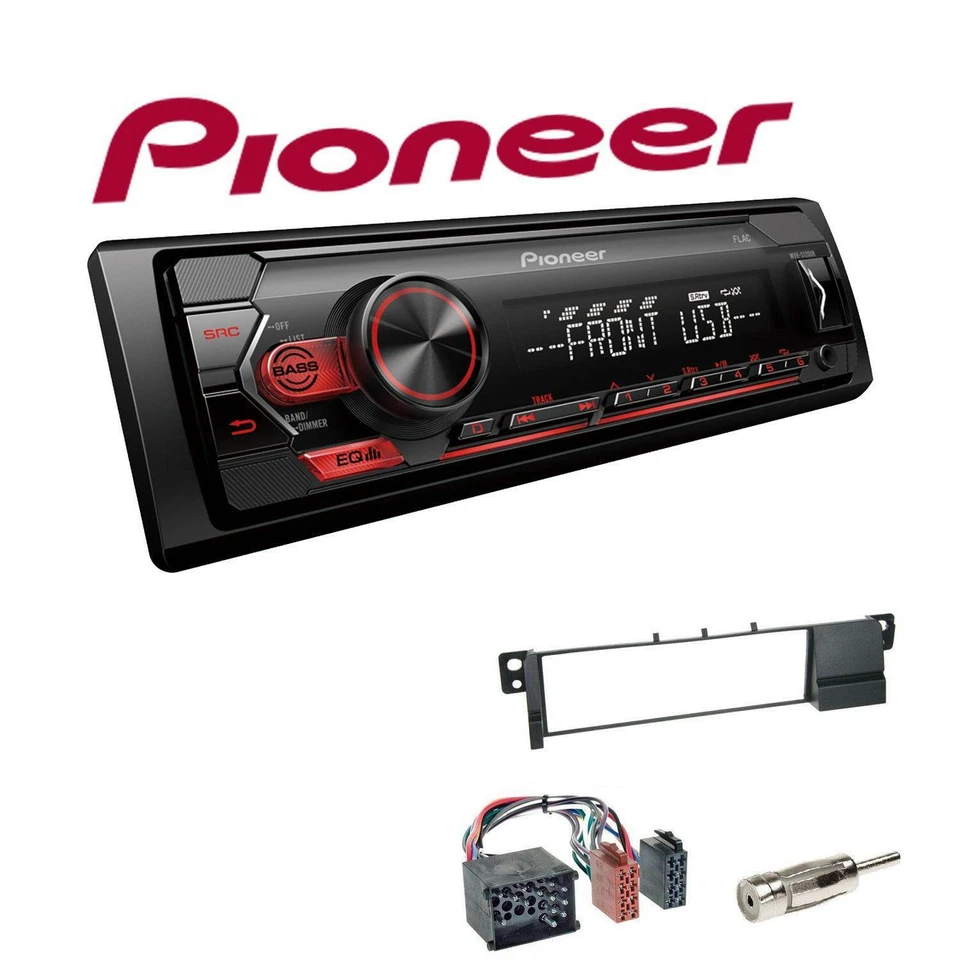 Pioneer 1-DIN Autoradio USB AUX Android Einbauset für BMW 3er bis 2005 schwarz