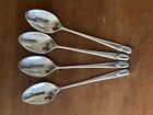 SET OF 4 Vintage Silver Plate SILVER? 3 1/2” Salt Spice Condiment Spoons MEXICO