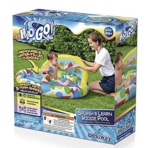 H20 GO Splash & Learn Kiddie Pool, 47" x 46" x 18", Match Shapes, Inflatable NEW - Picture 1 of 5