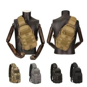 Molle Outdoor Tactical Chest Bag Shoulder Pack Messenger Backpack Travel Hiking - Picture 1 of 16