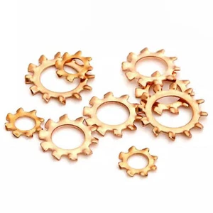 Brass Shakeproof Lock Washers External Toothed Serrated Tooth M3 M4 M5 M6 M8 M10 - Picture 1 of 6