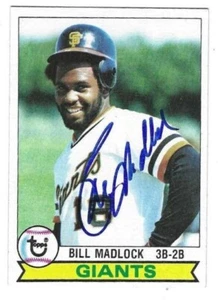 Autogramm BILL MADLOCK San Francisco Giants 1979 Topps Karte #195 mit Showticket - Bild 1 von 1
