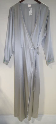 S9 новый с Ярлыками $84 гранат Hill серебро серый 100% шелк гостиной надежном халат L галстук вышивка - Изображение 1 из 4