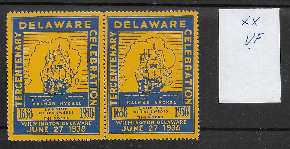 1938 Tercentenary of Delaware at Wilmington Poster Stamp - Ship  LOW START  @100 - Image 1 of 1