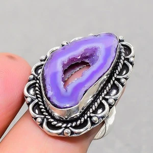 Purple Botswana Agate Gemstone Handmade Fashion Gift Jewelry Ring 7.50" SR 1175 - Picture 1 of 6