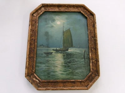 VINTAGE FRAMED PICTURE, ASIAN, BOAT, CHCHANOLFR SIGNED? - Image 1 of 3