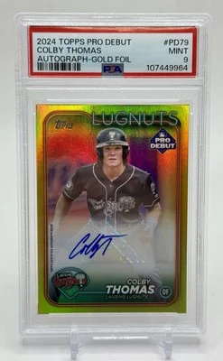 2024 Topps Pro Debut Colby Thomas Autograph Gold Foil #/50 PSA 9 - Image 1 of 2