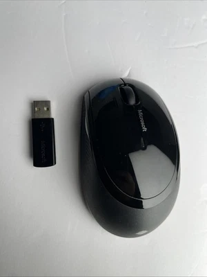 Microsoft Wireless 5 Button Mouse 5000 Model 1387 + USB Dongle - TESTED & WORKS - Image 1 of 4