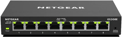 NETGEAR GS308E switch gestito 8 porte Gigabit Ethernet LAN plug-and-play NUOVO - Immagine 1 di 4