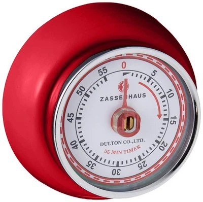 Magnetic Retro Kitchen Timer, Classic Mechanical Cooking Timer (Red), 2.75-Inch - Image 1 of 2