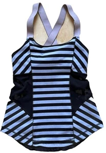 LULULEMON Top Donna 4 Lavanda Work It Out Mare Raceback Strisce Allenamento Y2K - Foto 1 di 6