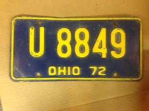 Targa OHIO 1972 - U 8849 - - Foto 1 di 2