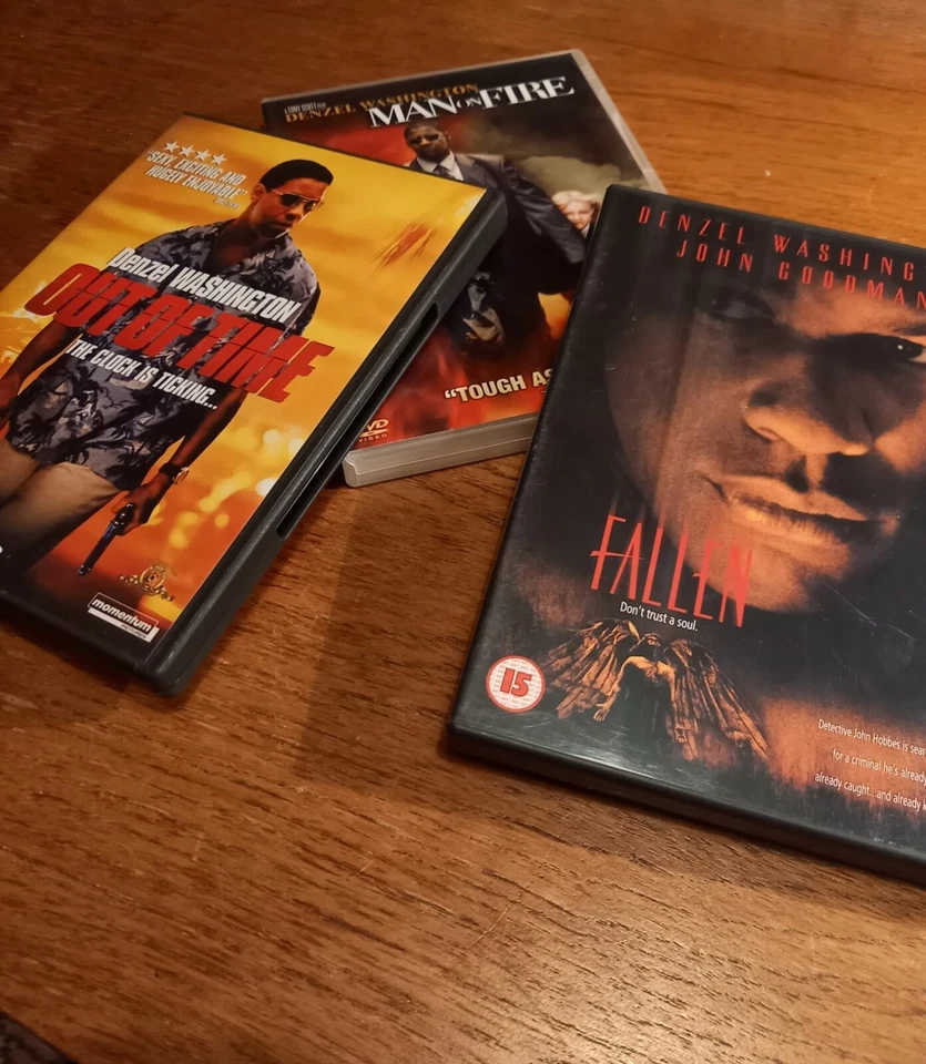 x3 Denzel Washington DVDs! Man On Fire(2005), Fallen(1998), Out of Time(2004) - Image 1 of 1