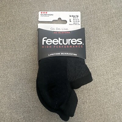 NUEVOS PIES Calcetines Alto Rendimiento No Show Tab En Negro, Talla L Foto 1 de 4