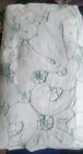 Embroidered & cutwork twin flat sheet & 2 standard cases 100% cotton white/green