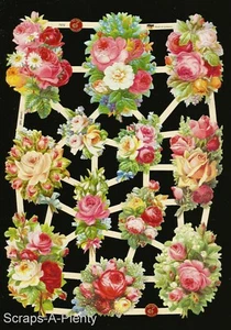 Rottami fustellati stile vintage in rilievo tedesco - WOW rose/fiori EF7372 - Foto 1 di 1