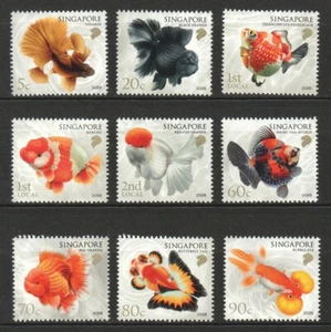 SINGAPUR 2020 GOLDFISH 1ST REPRINT 2020B COMP. SATZ 9 BRIEFMARKEN POSTFRISCH POSTFRISCH UNGEBRAUCHT - Bild 1 von 3
