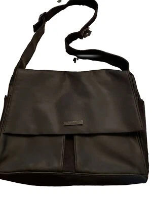 Kenneth Cole Black Vinyl/ Polyester  Laptop Messenger Bag/Satchel  With Wallet - Image 1 of 4