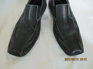 BACCO BUCCI+MEN'S SHOES+LOAFER+SLIP-ON+LEATHER+BLACK+SIZE 10+MADE IN ITALY - Picture 1 of 11
