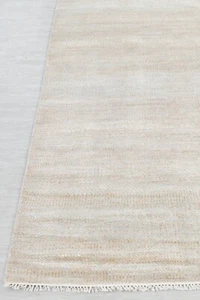 9x12 Silver Gold Soft Neutral Look Indo Savannah Wool & Silk Hand Knotted Rug - Picture 1 of 22