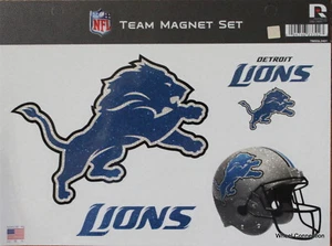 Detroit Lions Colorful Team Magnet Set Lic. NFL Football 11x8 Made in USA - Picture 1 of 5