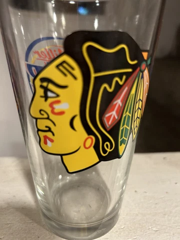 Chicago Blackhawks w/ Miller Lite Beer Glass Cover
