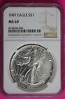 1987 MS 69 American Silver Eagle Same Coin In Pics NGC Certified Graded 1012