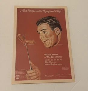 Vintage Reproduction 5.5” Ad for American Meat Institute`Hot Dog Fork Postcard - Picture 1 of 4