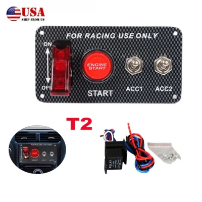 Переключатель панели зажигания для автомобиля лодки постоянный ток 12 В 30 А гоночный комплект зажигания с нажимным стартером - Изображение 1 из 4