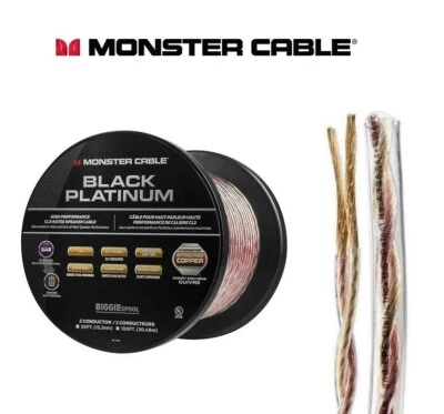 Monster Original Speaker Cable XPCI Black Platinum High Performance OFC 50ft 15M - Image 1 of 4