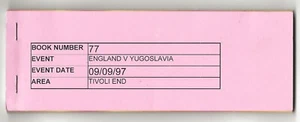 INGLATERRA V YUGOSLAVIA U18S 9 SEPTIEMBRE 1999 LIBRO ORIGINAL DE 50 X ENTRADAS COMPLETAS - Imagen 1 de 7