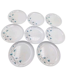 Vintage Melmac von Kenro Melamin Teller Dessertteller blaue Blumen Menge 8 6" - Bild 1 von 6