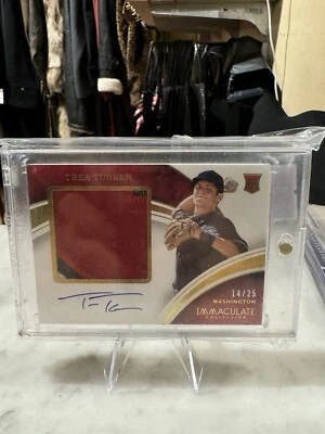 2016 Immaculate Collegiate Collection Jersey Relic Auto Trea Turner /25 - Image 1 of 2