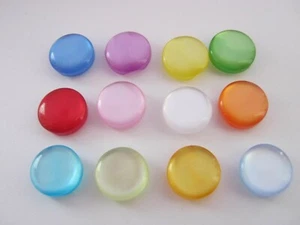 10 Flat Shank Buttons 12mm (1/2") Resin Cats Eye Knitting Sewing Clothes Buttons - Picture 1 of 15