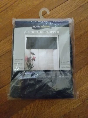 Vintage Home Essentials Chino Window Topper 60"W X 16" L Navy In Color Open Pack - Image 1 of 4