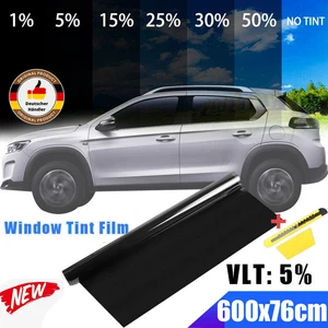 Tönungsfolie Scheibenfolie Sonnenschutzfolie 600x76cm 5%VLT Auto Fensterfolie - Bild 1 von 15