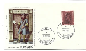1961 FDC-ENVELOPPE PREMIER JOUR-AUSSTELLUNG DER BRIEF-BONN ALLEMAGNE-7 - Picture 1 of 1