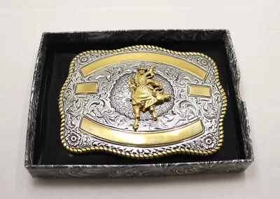 NUEVO Crumrine Western Rectángulo BULL RIDER Hebilla de Cinturón 3807241 EN CAJA Foto 1 de 4