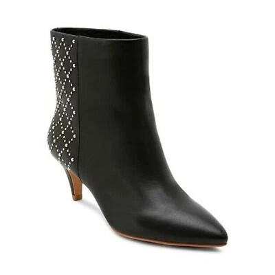 Dolce Vita Mujer Botines Punto Negro Gatito Tacones Cuero Tachonado 7.5 Nuevo Foto 1 de 4