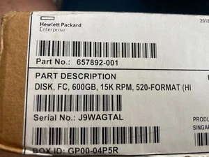 NEW SEALED BOX HP 657892-001 HARD DRIVE 600GB 15K 520-FORMAT (INC VAT) - Picture 1 of 2
