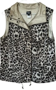 Vintage Sharon Young Women's Vest size Medium animal print cheetah - Picture 1 of 9
