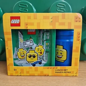 LEGO Lunch Set - Blue & Green with Bottle & Lunch Box - Picture 1 of 2