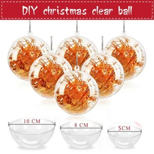 240 x palline di plastica trasparente palline natalizie sfera riempibile ornamento albero di Natale - Foto 1 di 60