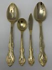 International San Marcos Gold Plate Serving Pieces Slotted Spoon Butter Jam Sug