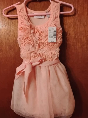 Precioso vestido formal floral melocotón Children's Place niñas 18-24 meses. Nuevo/Etiquetas  Foto 1 de 4
