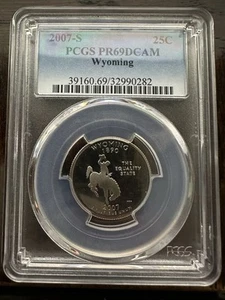 2007-S Clad Silver Proof Wyoming Statehood Quarter PCGS PR69 DCAM - Picture 1 of 4